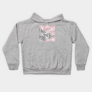 Leaves decoration. Triangles. pink-grey. Kids Hoodie